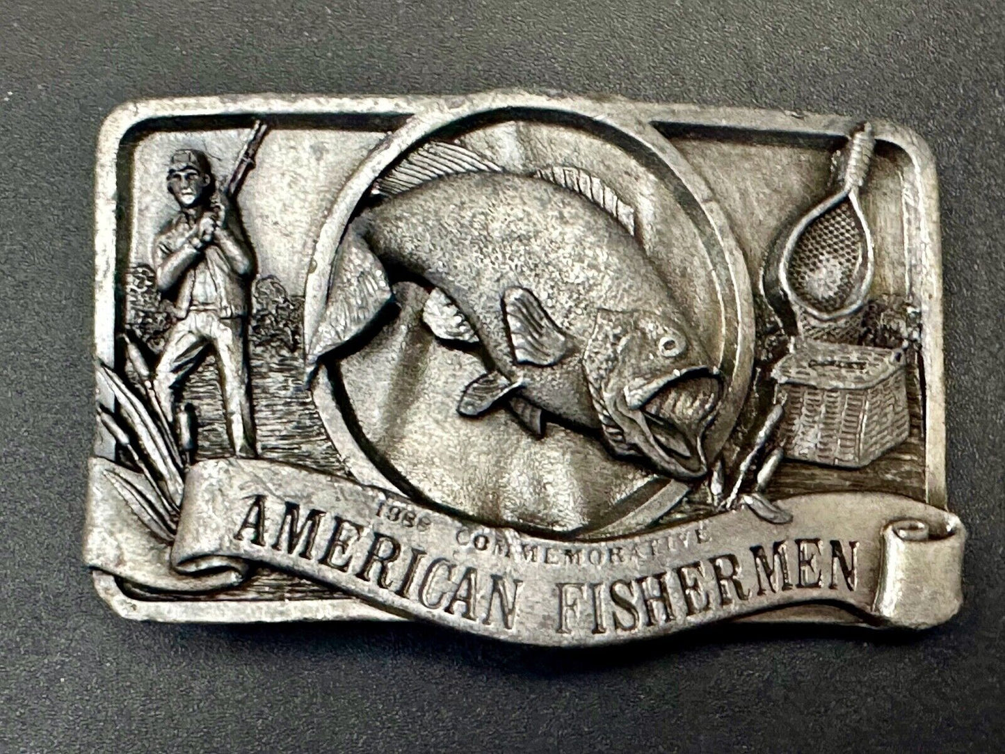 1988 American Fisherman Commemorative Arroyo Grande Fish Sport belt buckle