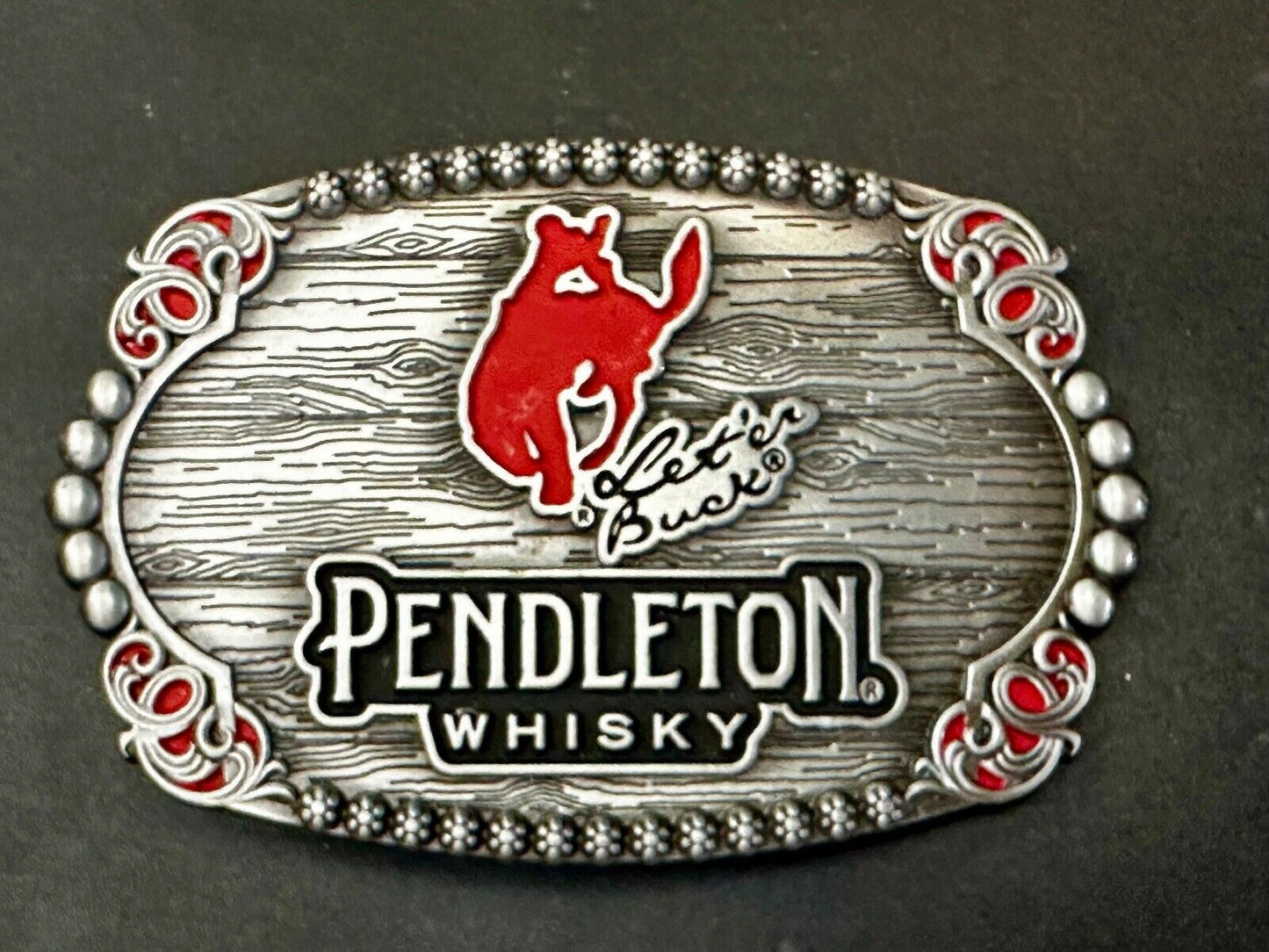 2023 Pendleton Whisky Let'er Buck Montana Silversmith Rodeo Cowboys Belt Buckle