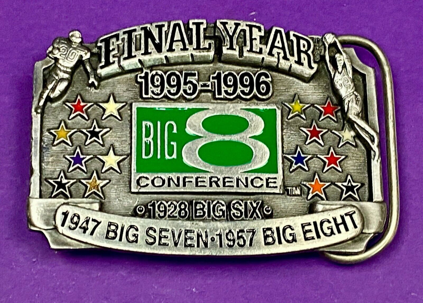 Big 7 Big 8 Conference 1995 - 1996 The Final Years Football History Belt Buckle