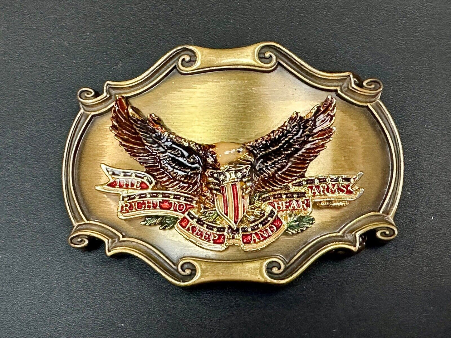 The Right keep & bear arms patriotic 2nd amendment eagle Rraintree belt buckle