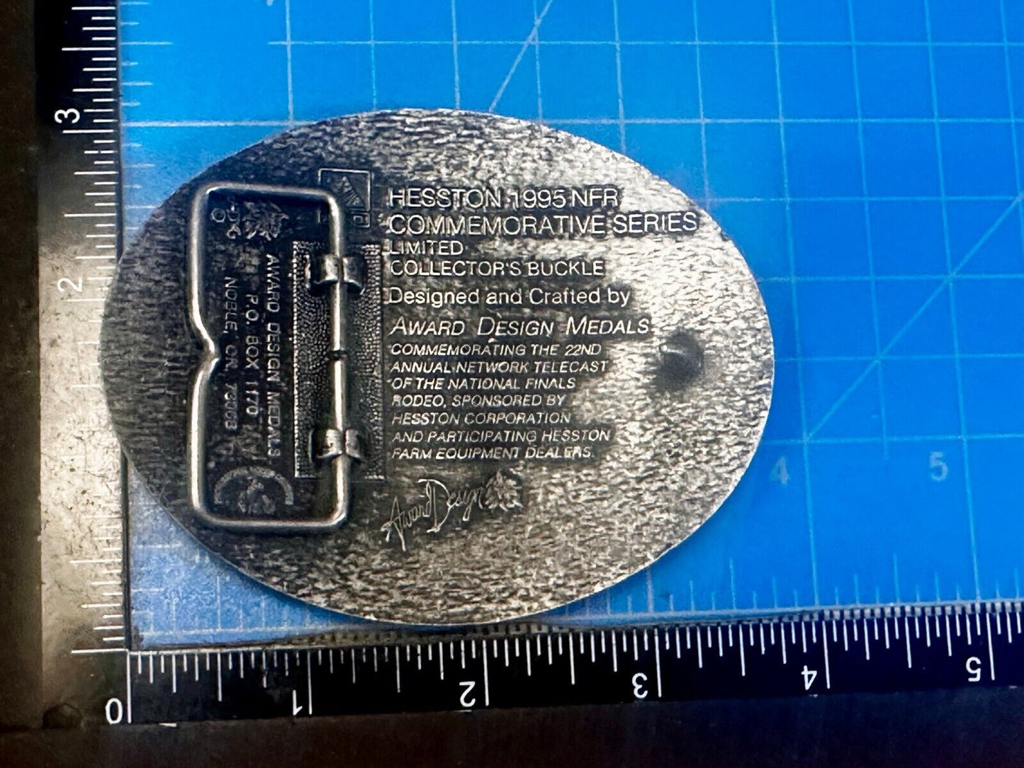 1995 ADM Hesston NFR National Finals Rodeo Cowboys Western Belt Buckle