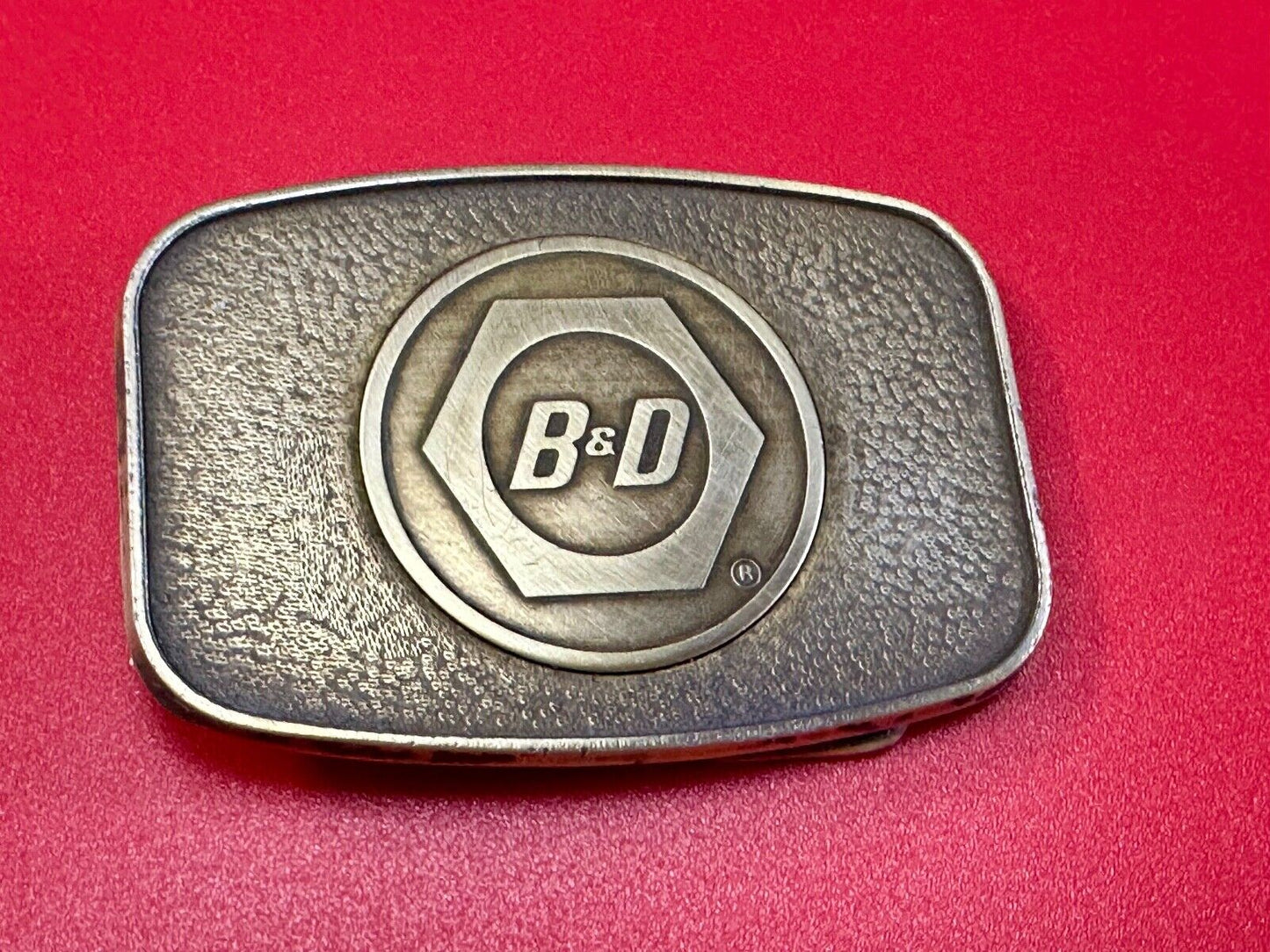Vintage B&D Company belt buckle - Nut Logo Embalm Construction equipment?