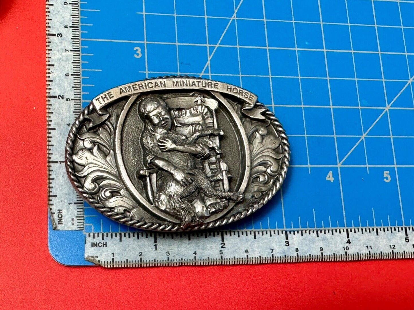 The American mini miniature horse commemorative belt buckle Love You can Hold!