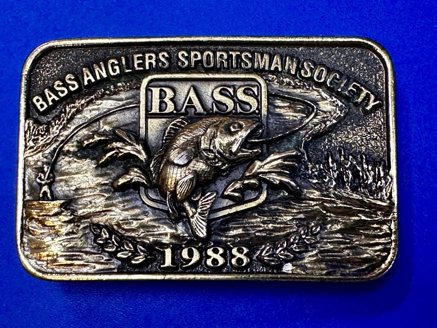 1988 Bass Anglers Sportsman Society Club Great American Belt Buckle