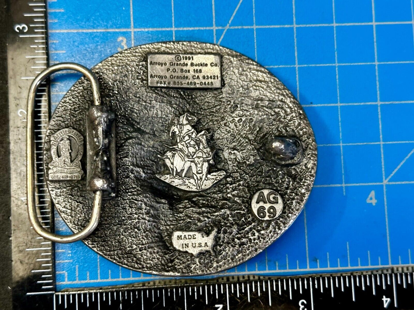 The Cattle Drive Vintage 1991 Belt Buckle by Arroyo Grande Buckle Co.