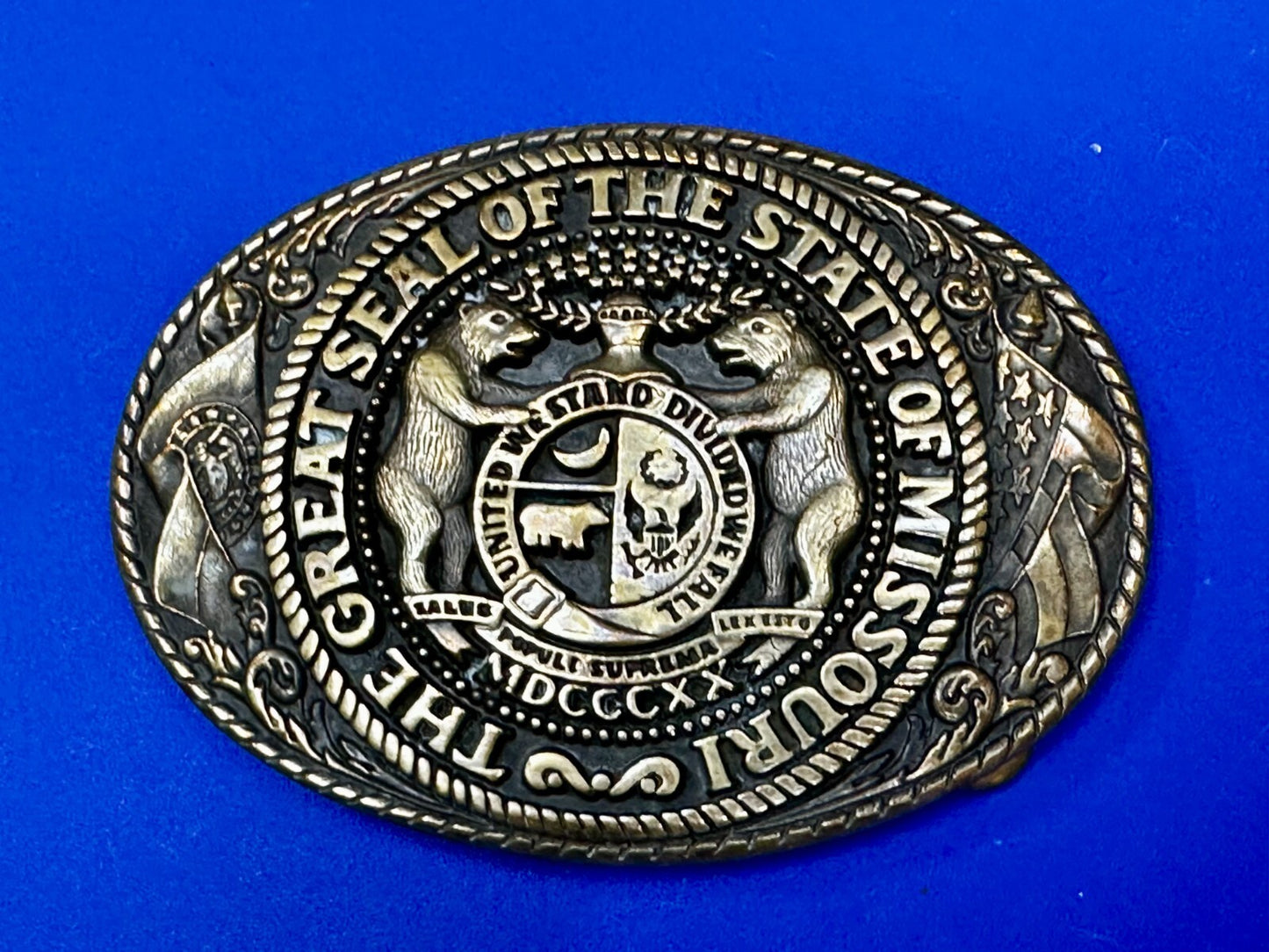 The Great Seal Of The State Of Missouri Statehood Series Tony Lama Belt Buckle