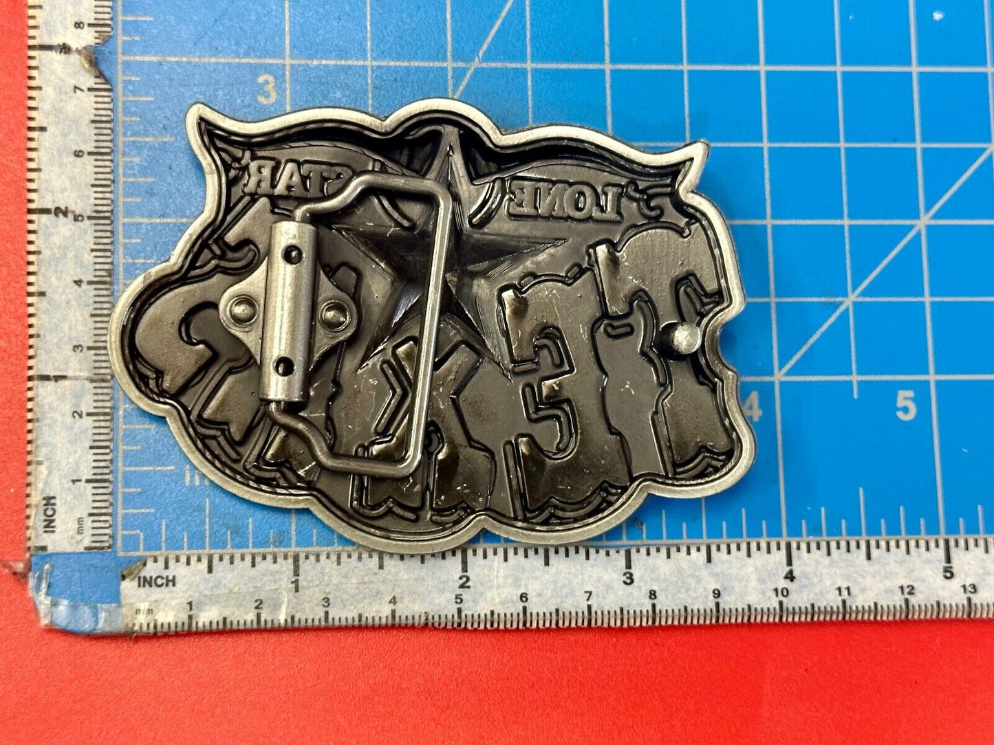 Texas The Lone Star State Cowboys TX Longhorn raised 4" Buckle Rage Belt Buckle
