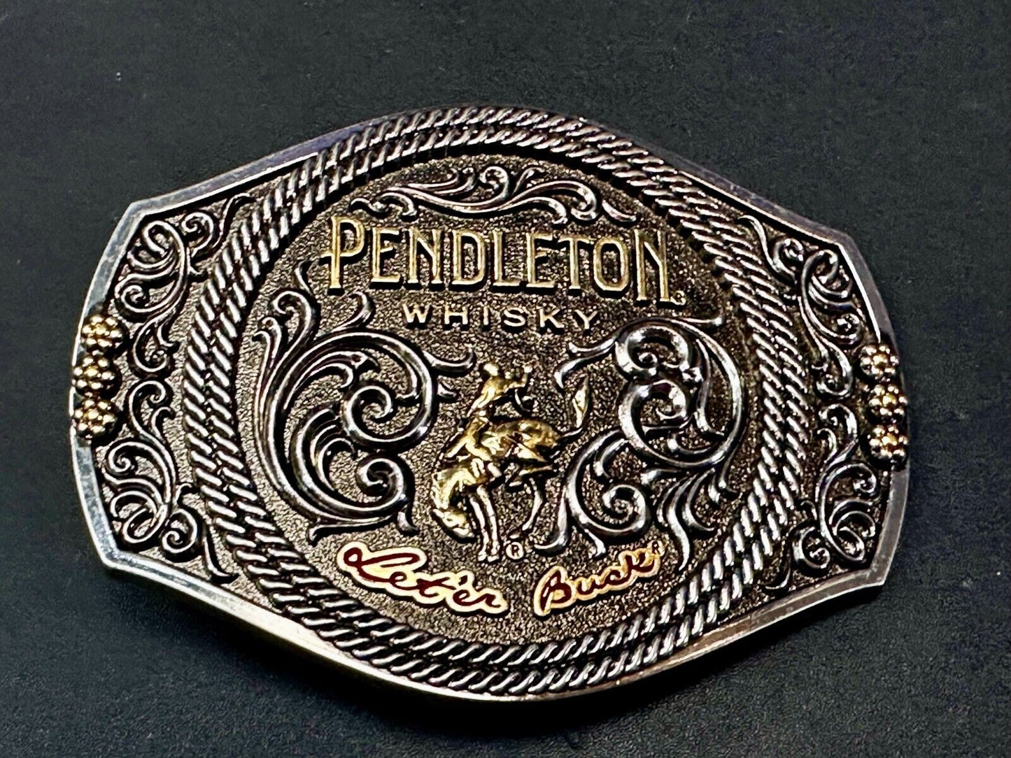 2021 Pendleton Whiskey Let'er Buck Rodeo Cowboy Montana Silversmiths Belt Buckle