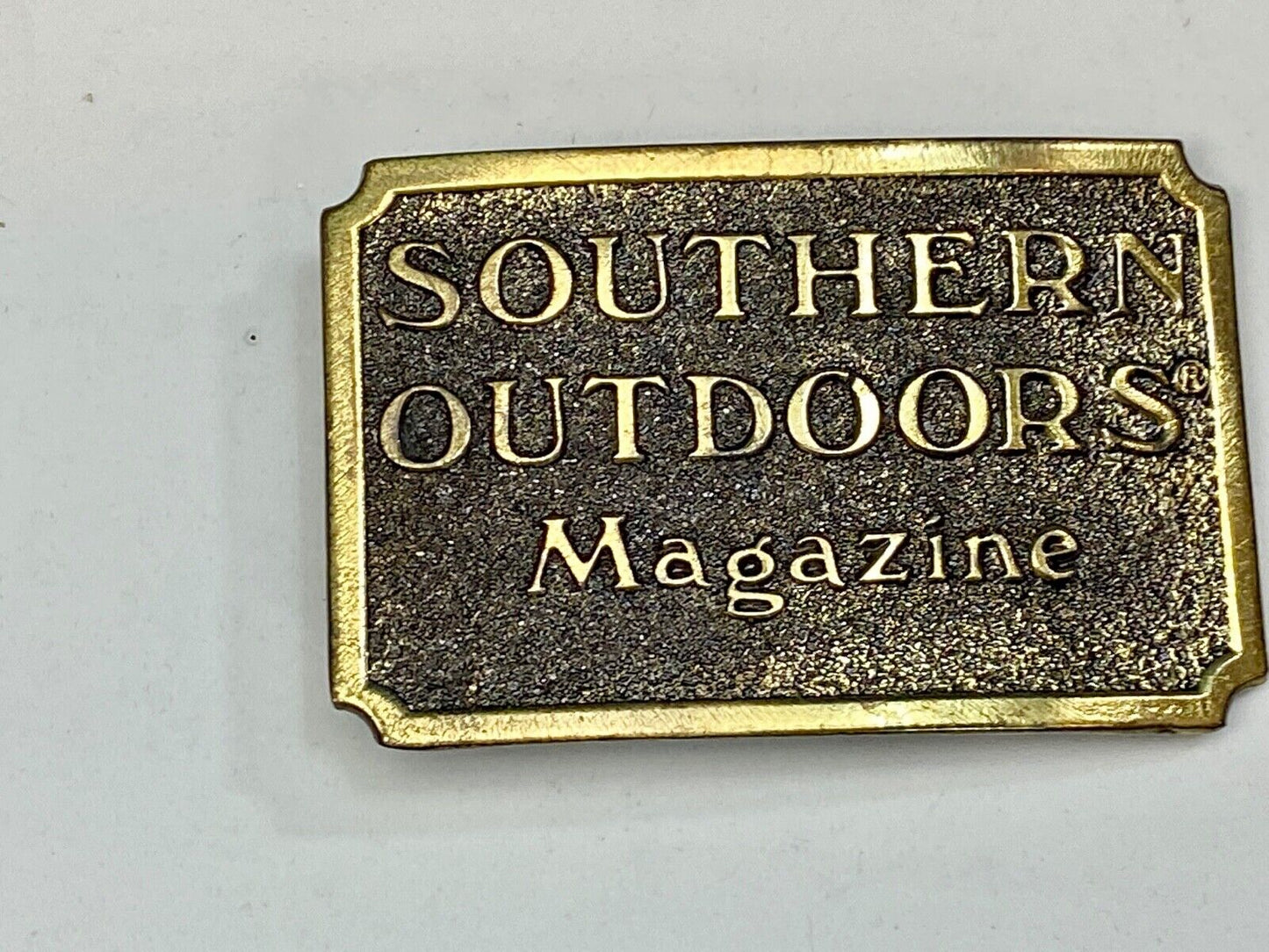 The Great American Buckle Co Vintage 1982 Southern Outdoors Magazine Belt Buckle