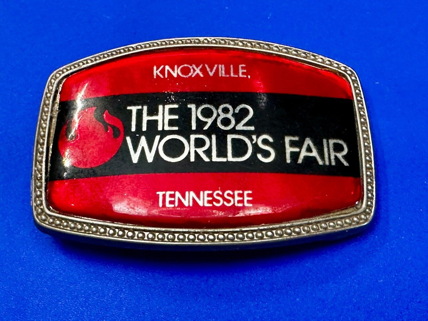 The 1982 World's Fair Knoxville Tennessee Souvenir Commemorative Belt Buckle