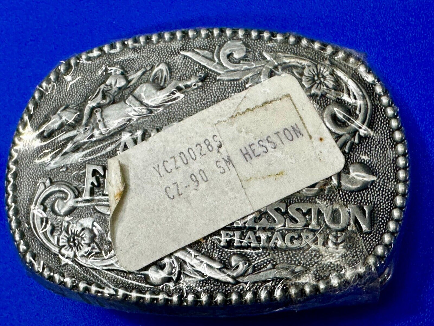 1990 Hesston National Finals Rodeo NFR Cowboys Youth Size NOS Belt Buckle