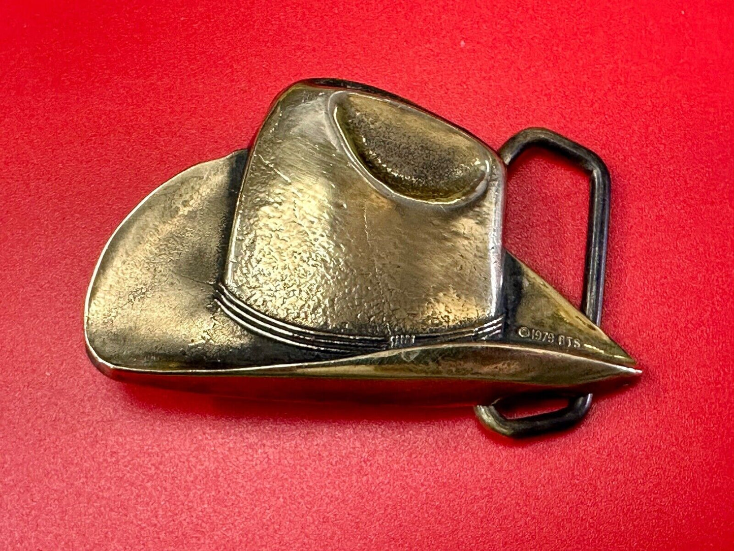 1978 BTS Cowboy Hat Figural Western Rodeo Vintage Cowboy Wearz belt buckle