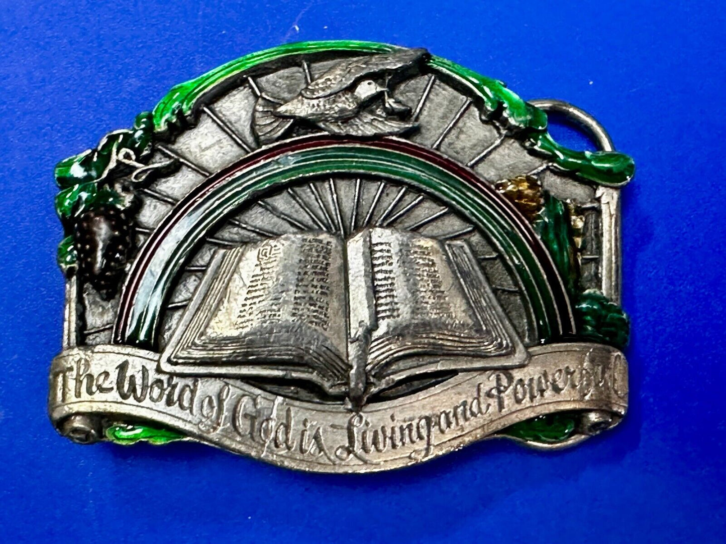 The Word of God is living and powerful Vintage Religious scripture Belt Buckle
