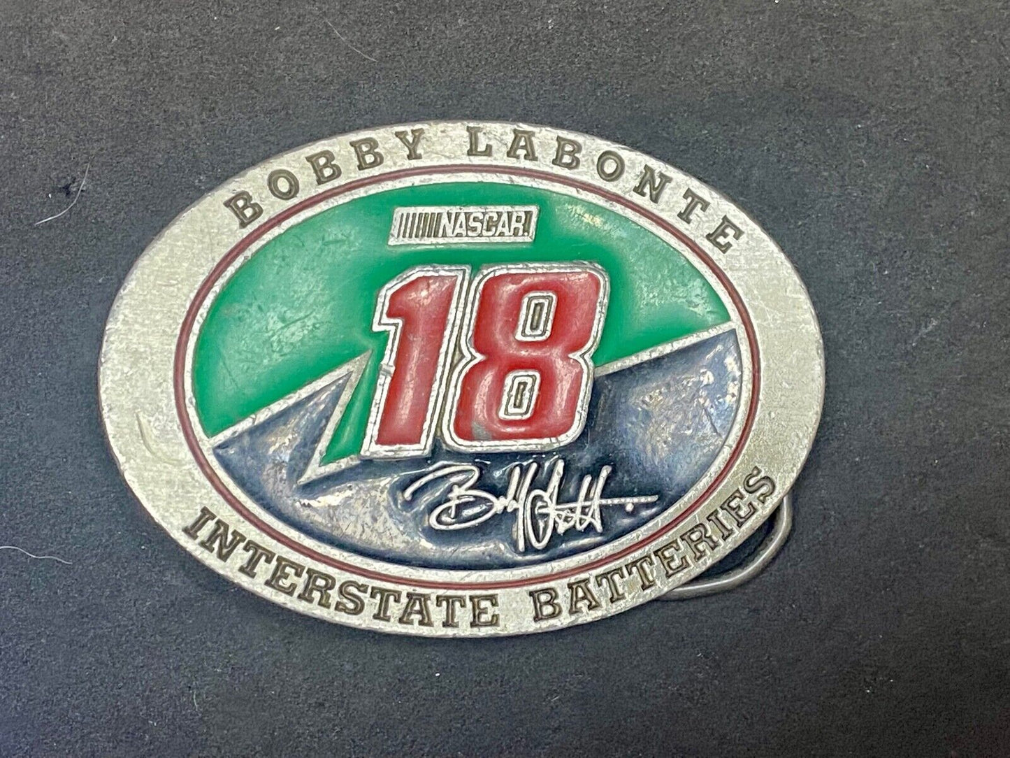 1990'S Bobby Labonte Nascar # 18 Pre Loved Belt Buckle By Redline Sports