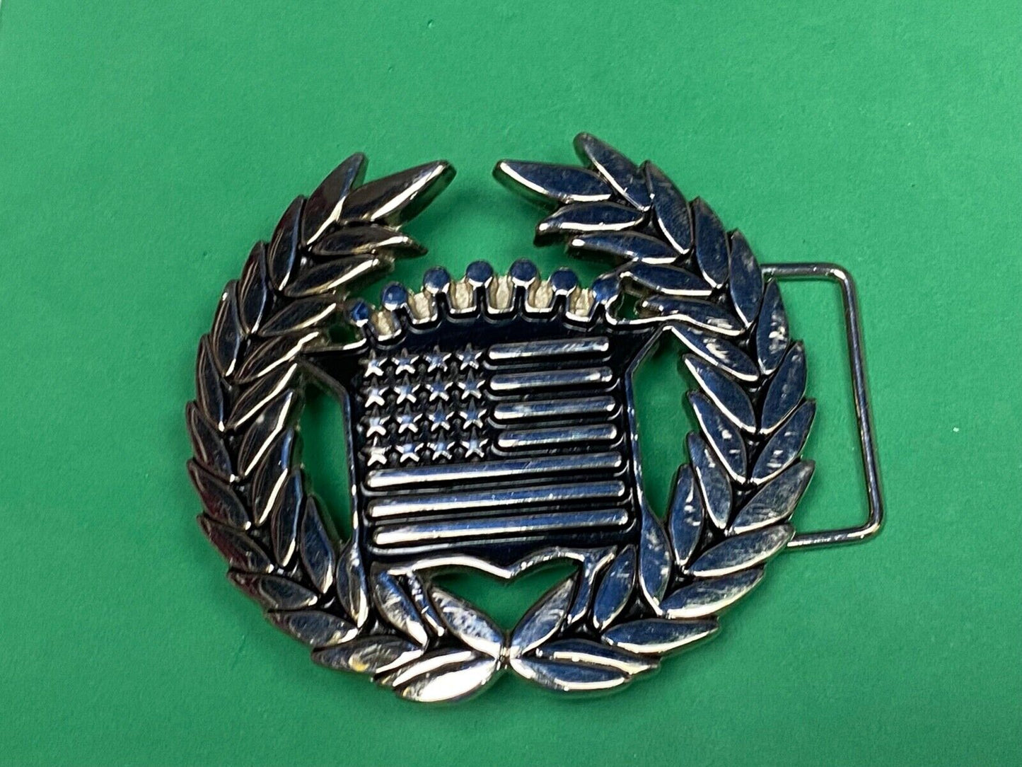 Vintage Cadillac Emblem Flag Chrome Large Belt Buckle Famous Stars And Straps