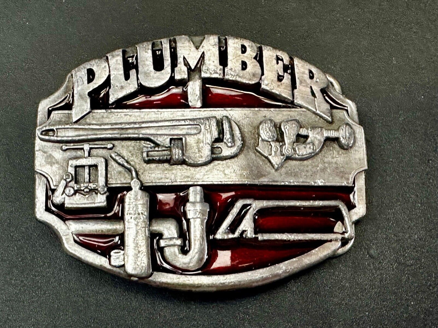 1987 Plumber by Siskiyou Buckle Co. K-50 Job Profession Vintage Belt Buckle