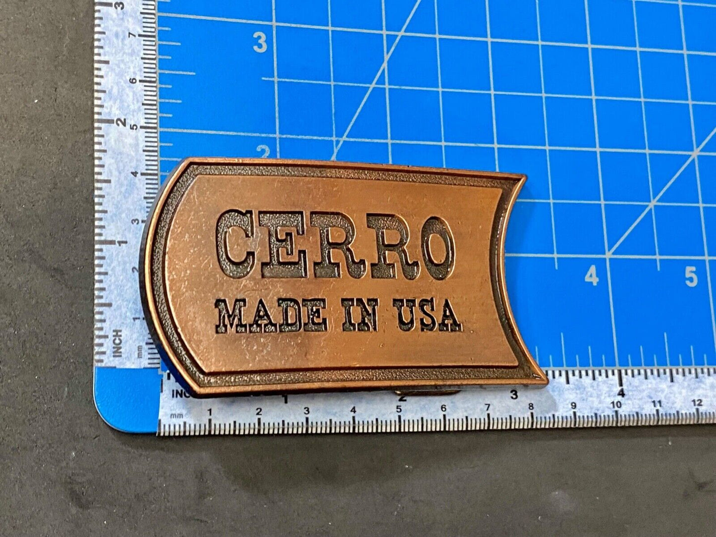 Vintage advertisement promo - Cerro, Made in USA company belt buckle