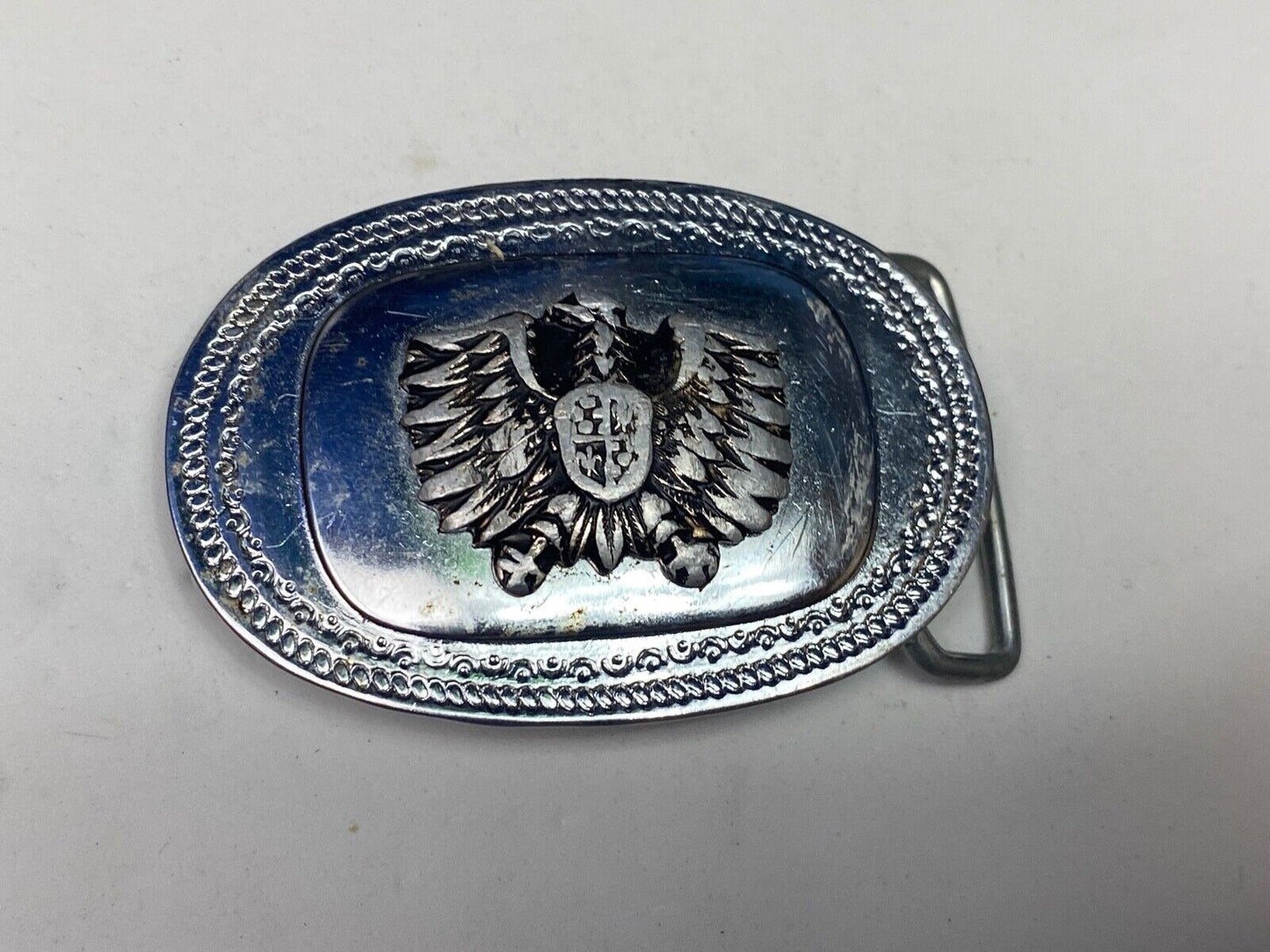 Vintage Eagle And Shield Two Tone Belt Buckle Gold Wing?