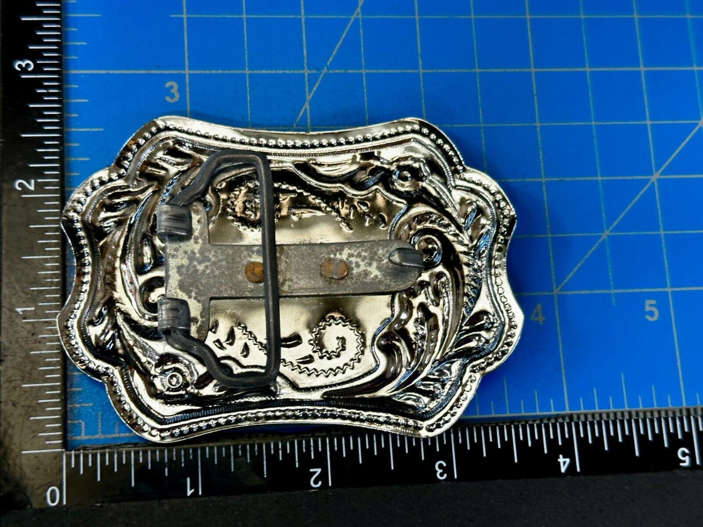 Texas Longhorn Rodeo Steer Bull Vintage Two Tone Western Cowboy's Belt Buckle