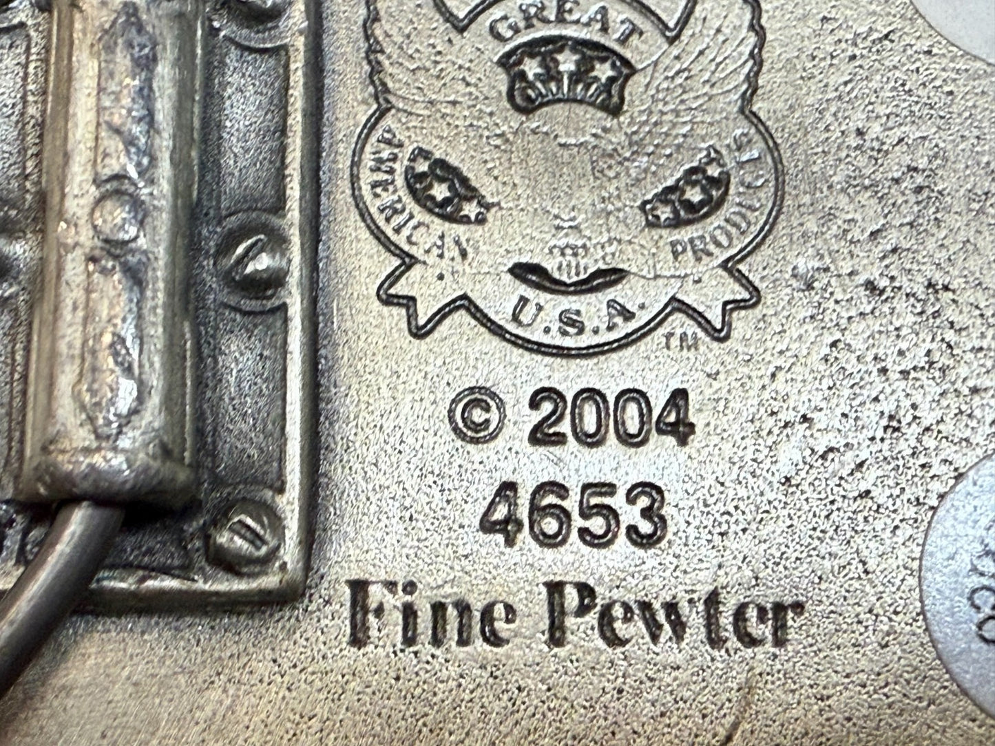 BKE Custom Letters? Centerpiece on Vintage Fine Pewter 2004 Belt Buckle