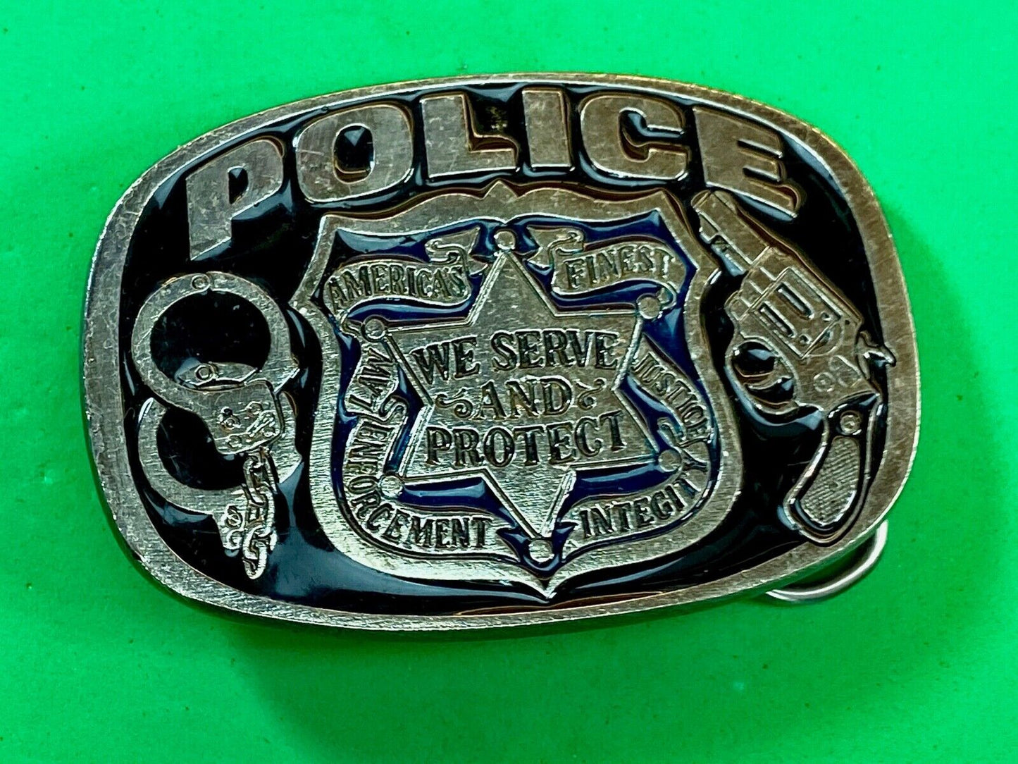 Americas Finest - Police - We Protect And Serve Belt Buckle - By Buckle Bakery