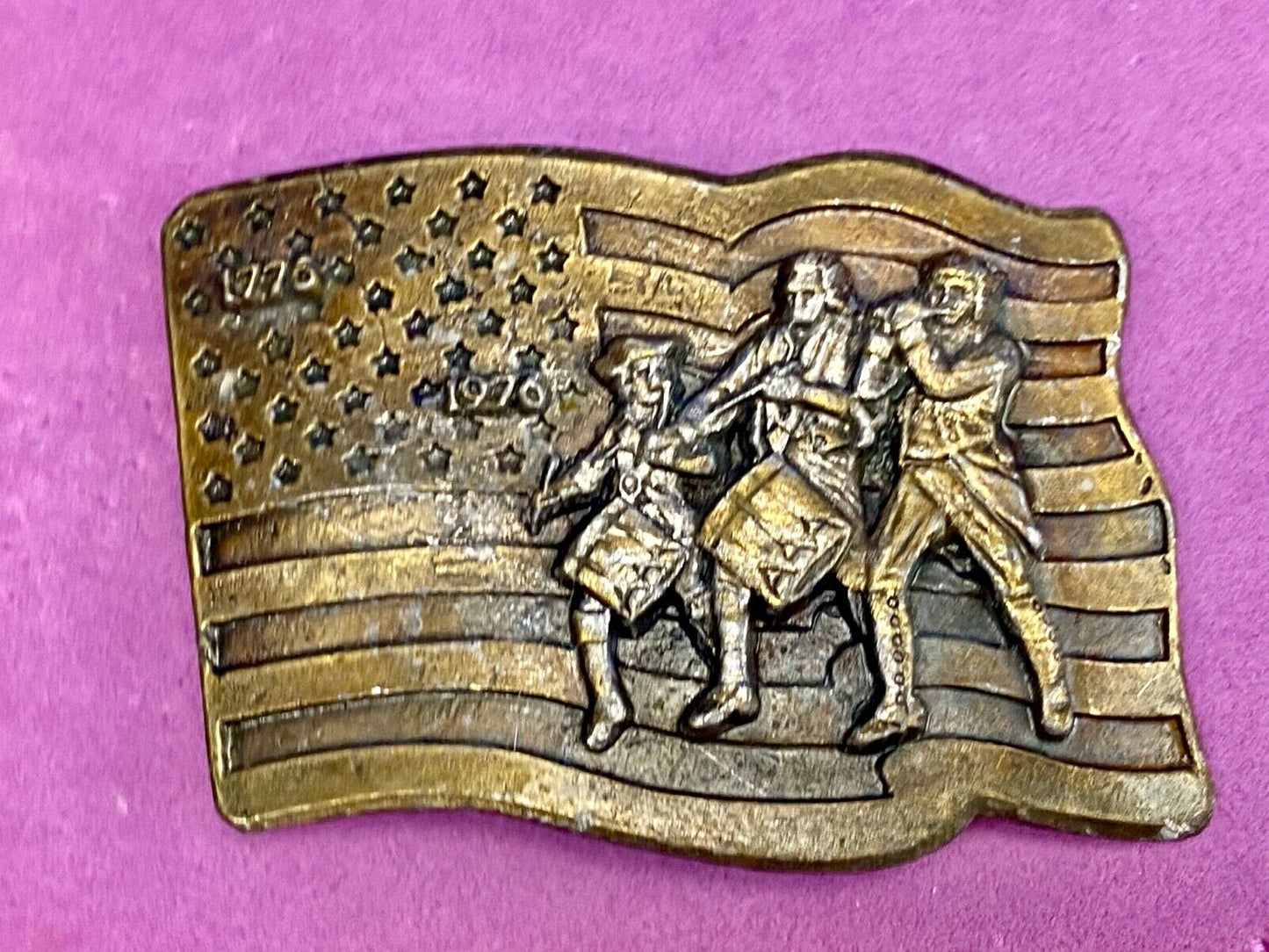 1976 - USA America 200th Anniversary Fife & Drum Corps Artisan Belt Buckle