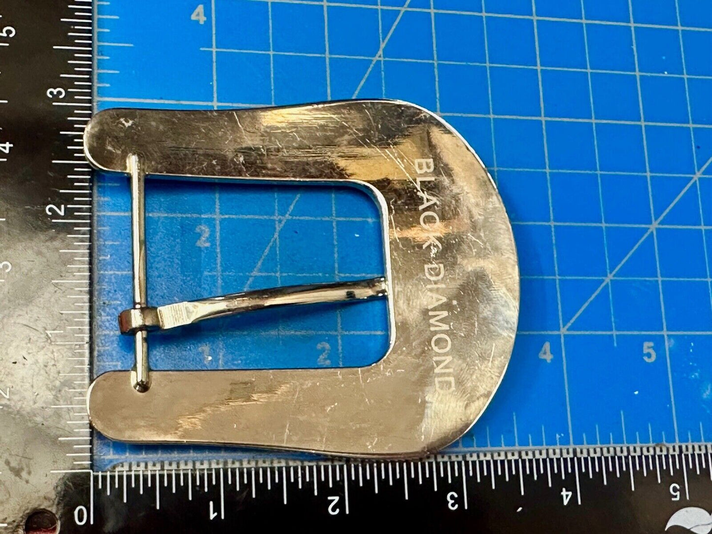 Vintage Black Diamond silver tone ranger style Belt Buckle - Missing rhinestone