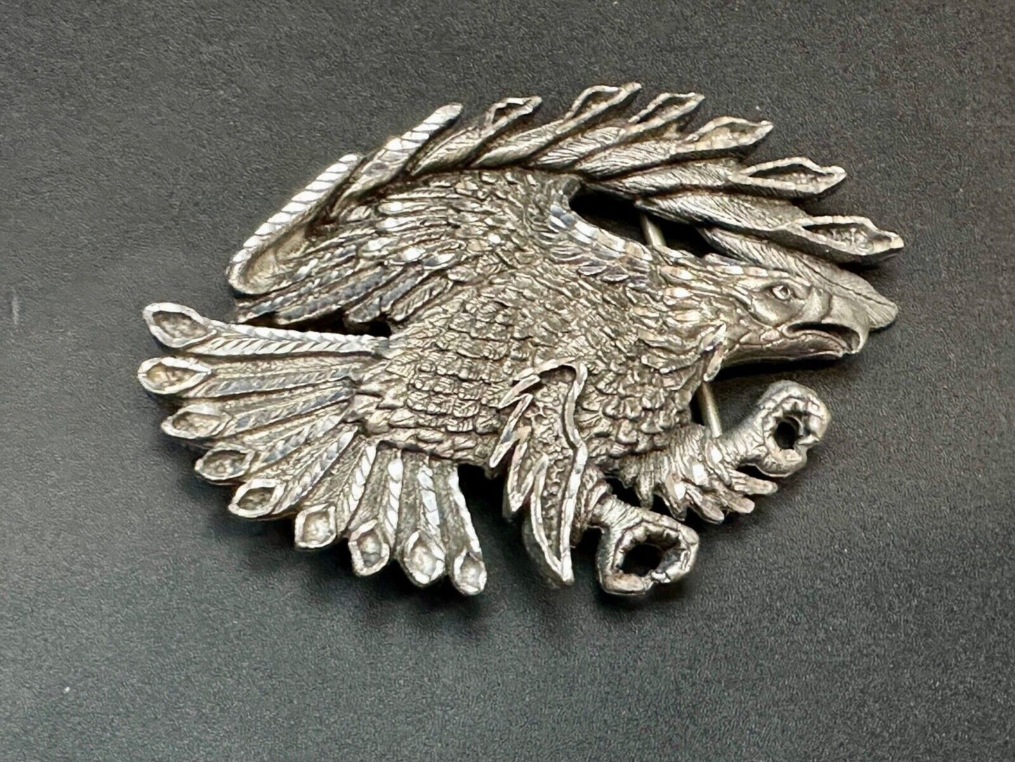 Vintage EJC EAGLE - Attacking Hunting Diving cutout belt buckle