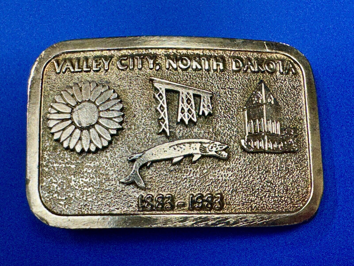 Vintage 1983 Valley City City State Commemorative North Dakota belt buckle