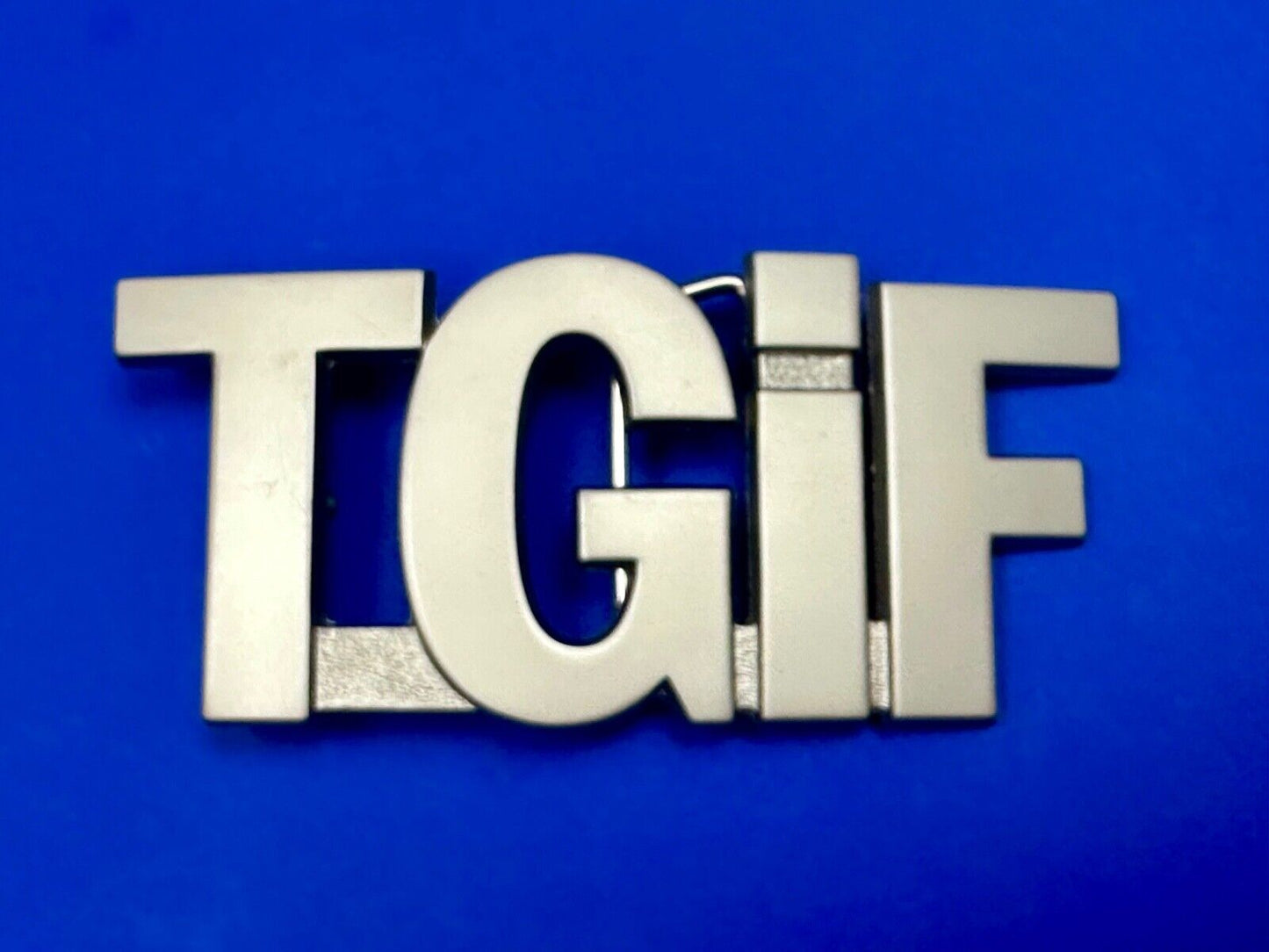 TGIF Thank God Goodness It’s Friday Block Letters Statement Novelty Belt Buckle