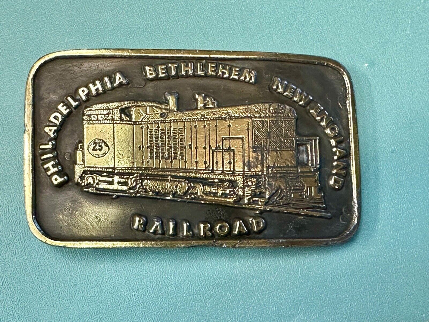 Train Engine 25 Philadelphia Bethlehem New England RR Tiffany Studio Belt Buckle