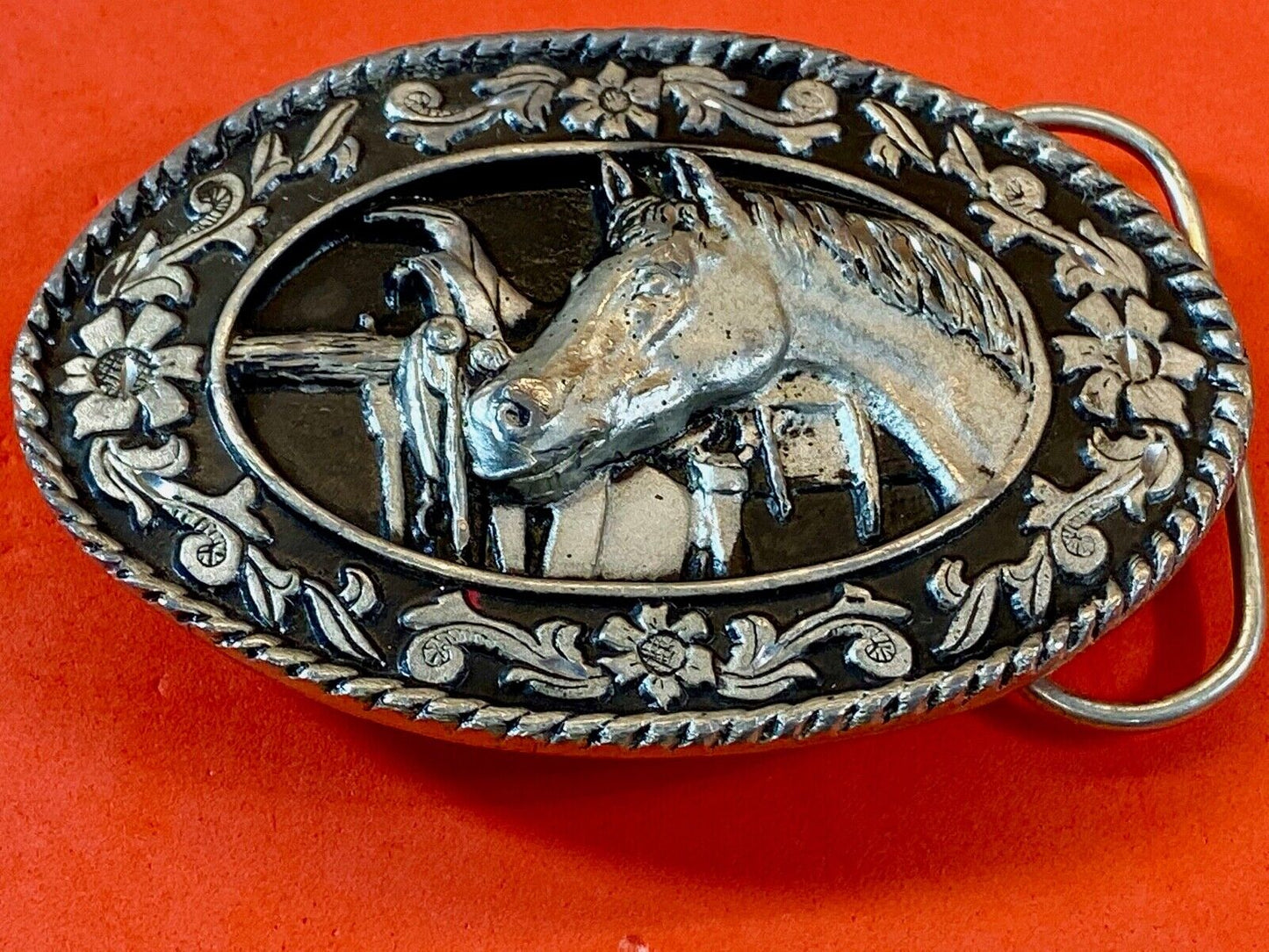Vintage 1980'S Sw-1 Siskiyou Belt Buckle - Tribute To The Horse