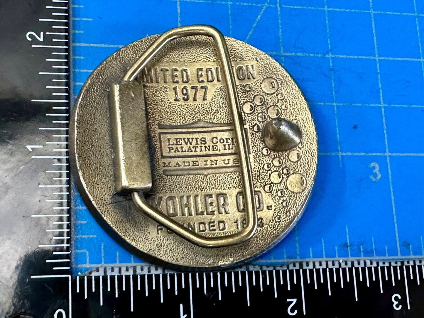 The Bold Look of Kohler - Vintage 1977 Lewis round Limited Edition belt buckle