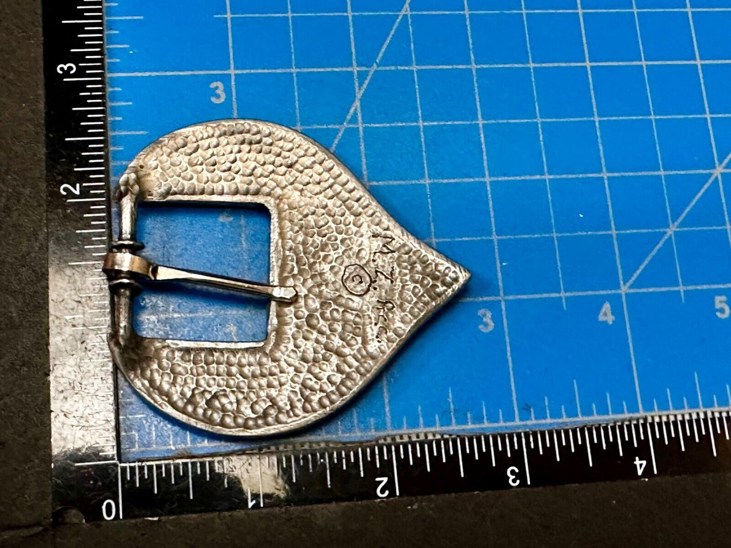 Beautiful Heart Shape Textured Replacement Dress Silver Tone Belt Buckle- MZ RCC