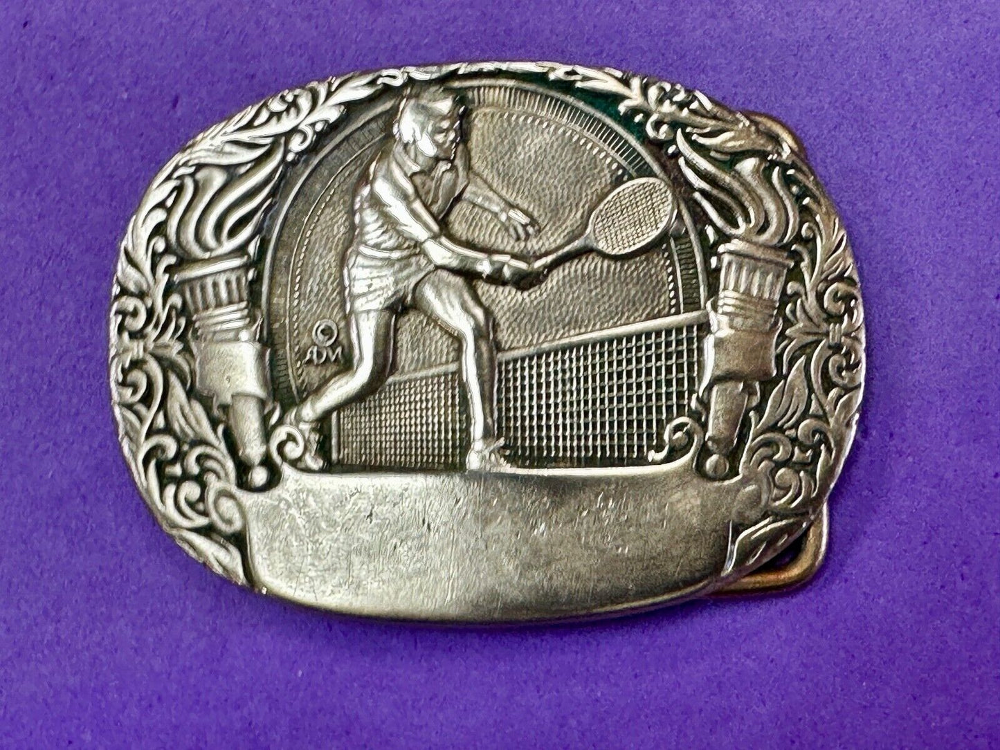 Tennis Player - Set Match Sports solid brass belt buckle by Award Design Medals