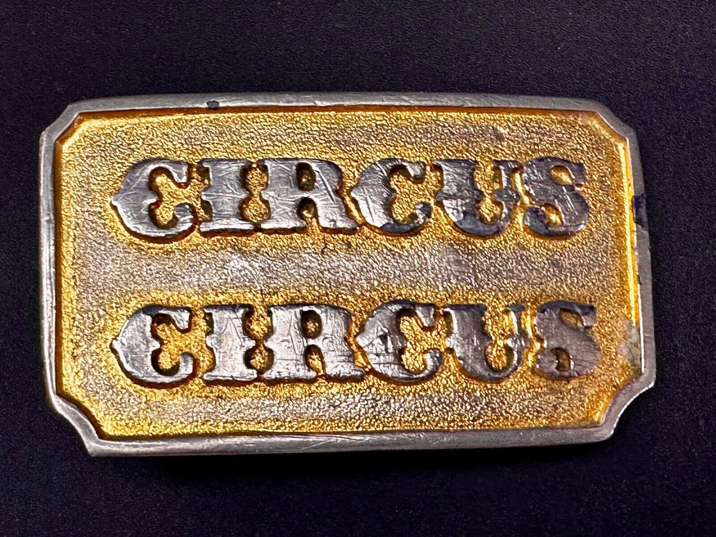 Vintage 1970s Circus Circus Hotel & Casino Gold-Tone Belt Buckle Rare Las Vegas