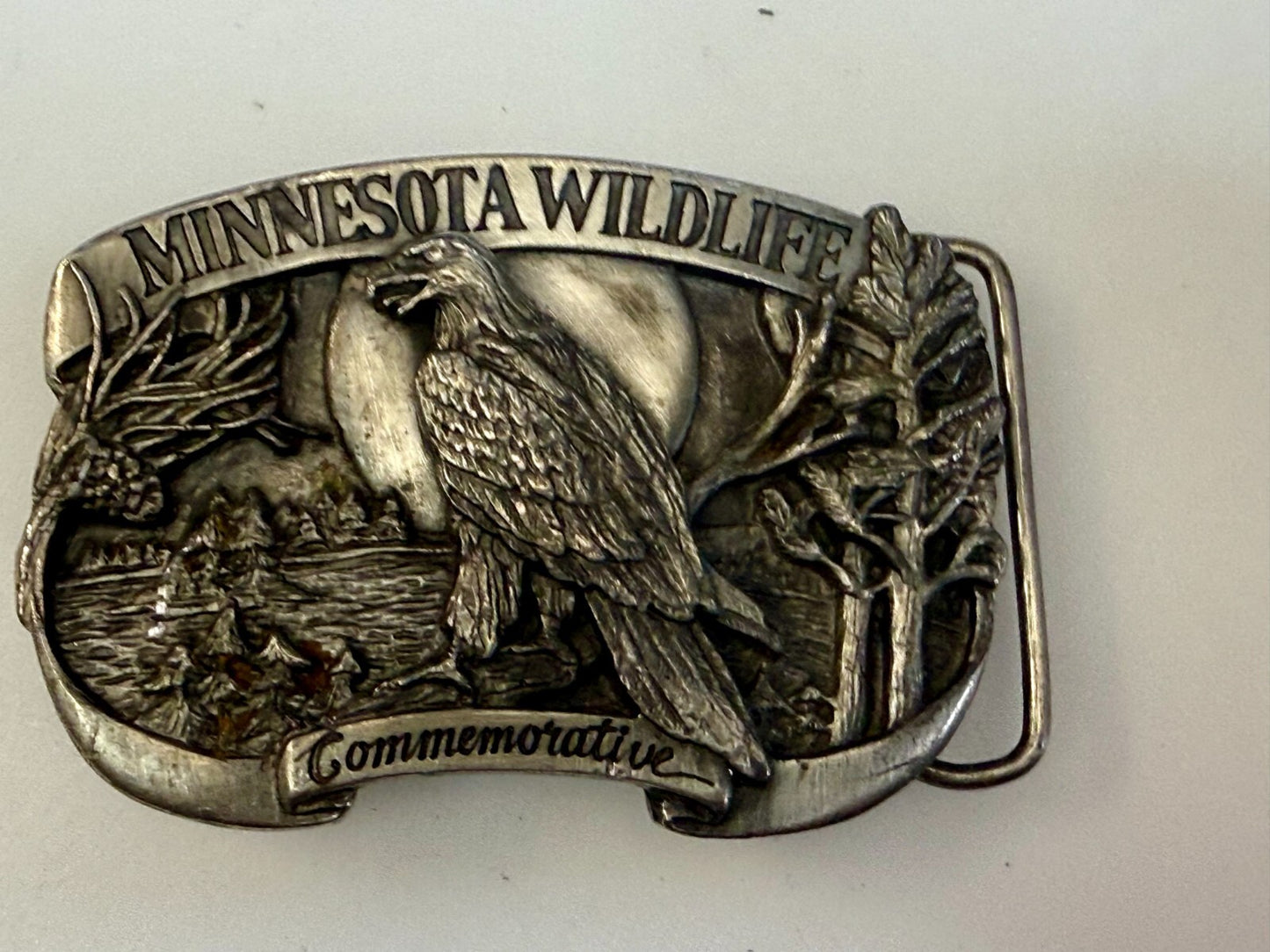 The Bald Eagle Minnesota Wildlife Commemorative 1986 Arrowhead Belt Buckle