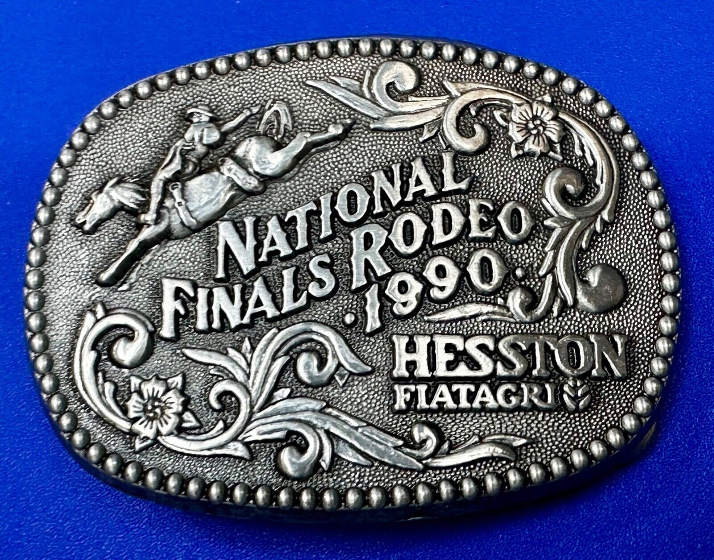 1990 NFR National Finals Rodeo NOS Youth Size ADM Commemorative Belt Buckle