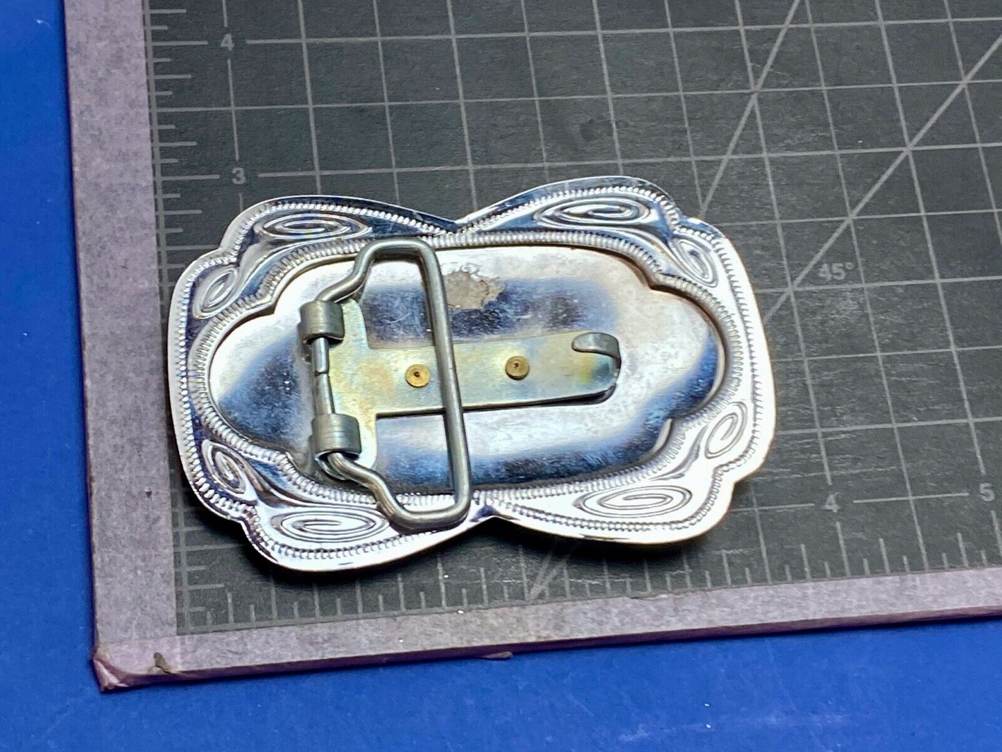 VINTAGE DIMENSIONAL WESTERN HORSE HEAD through HORSESHOE EQUESTRIAN BELT BUCKLE
