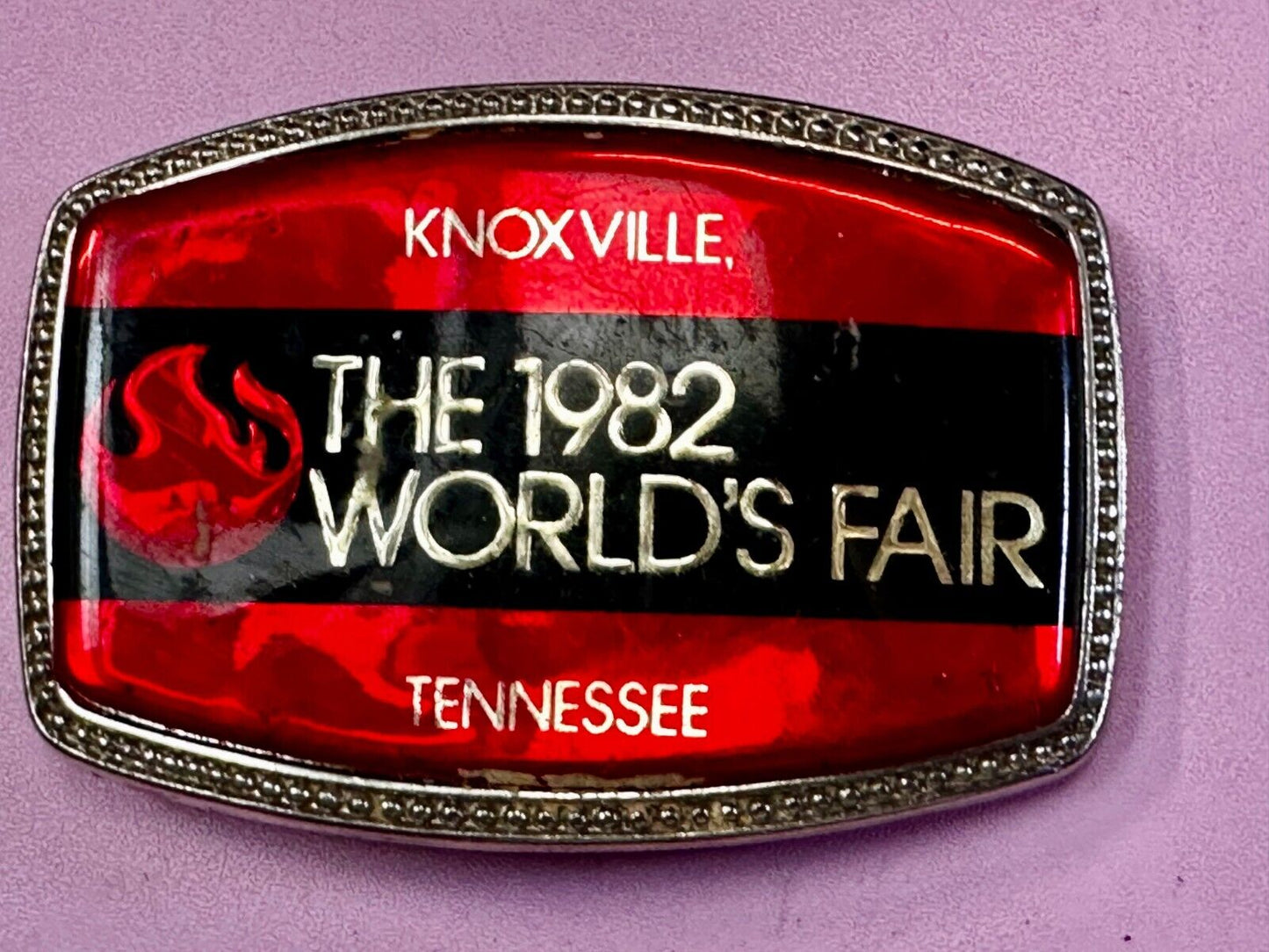 The 1982 Worlds Fair Energy Expo Knoxville Tennessee Souvenir Belt Buckle