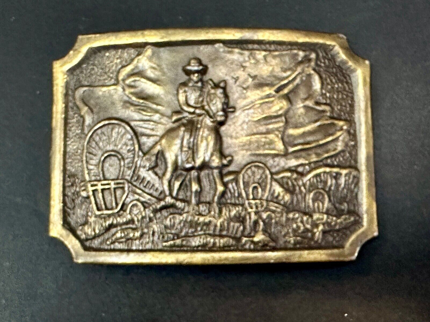 Tall in the Saddle Art Western Horse and Cowboy way of life! Vintage belt buckle