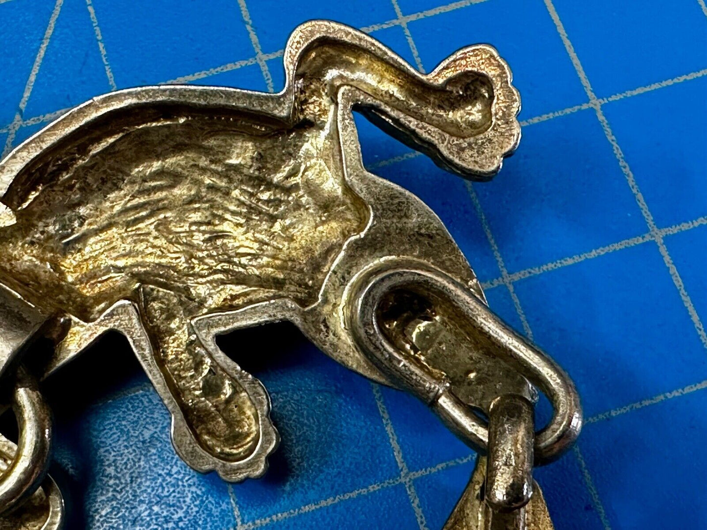 Alligators Crocodiles multi segmented gold tone large Vintage Belt Buckle Loops
