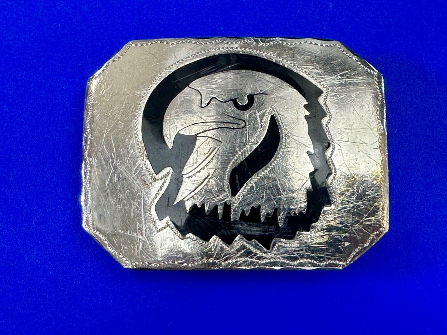 Bald EAGLE Vintage Inlaid Enameled Artisan? Beautiful Craftsmanship belt buckle