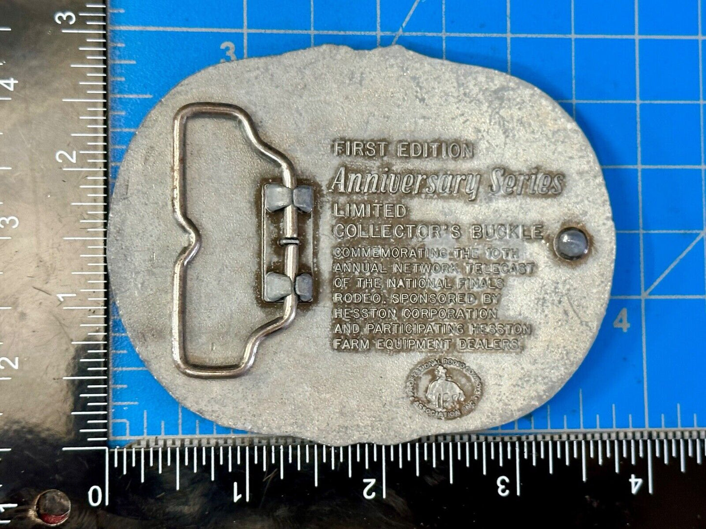 1983 Hesston National Finals Rodeo 25th Anniversary Adult Collectors Belt Buckle