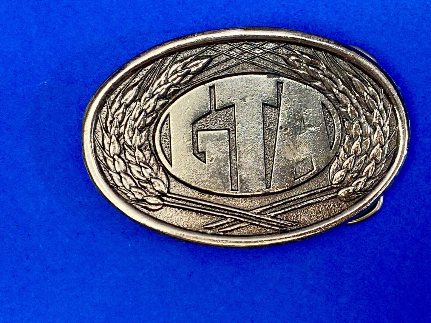 Vintage 1980 First edition GTA Farming Agriculture seeds wheat soy belt buckle