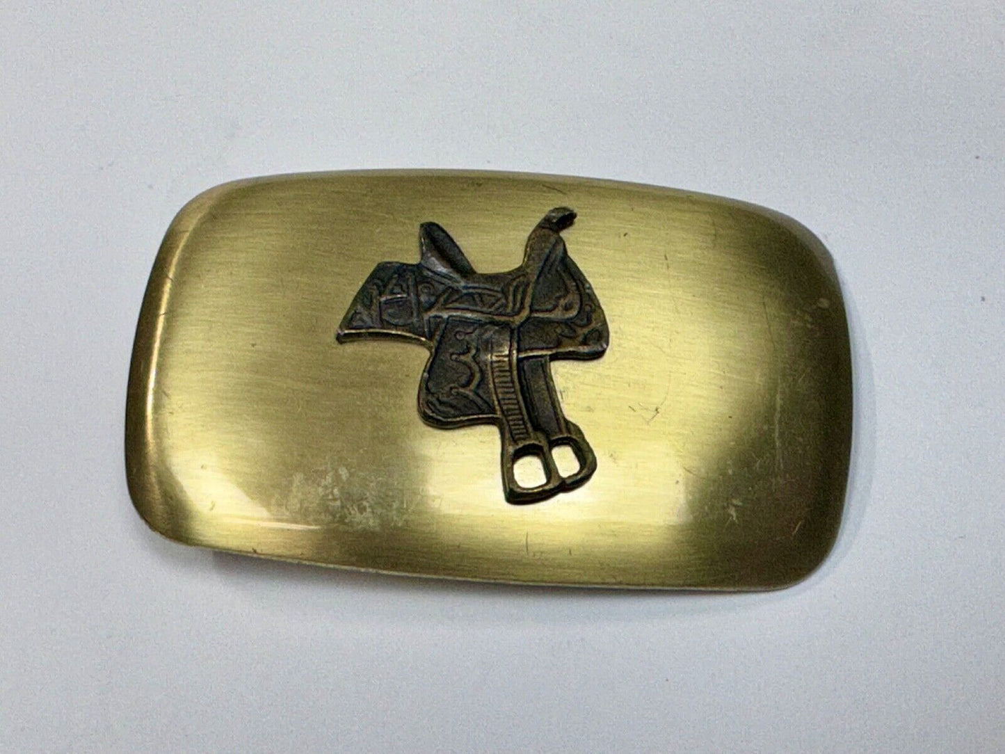 Vintage Chambers Horse saddle on western belt buckle