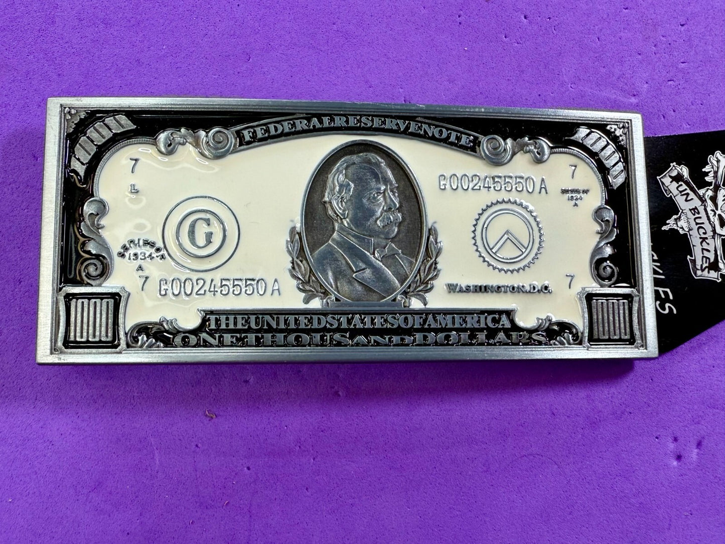 Thousand Dollar Bill New LARGE Novelty Belt Buckle