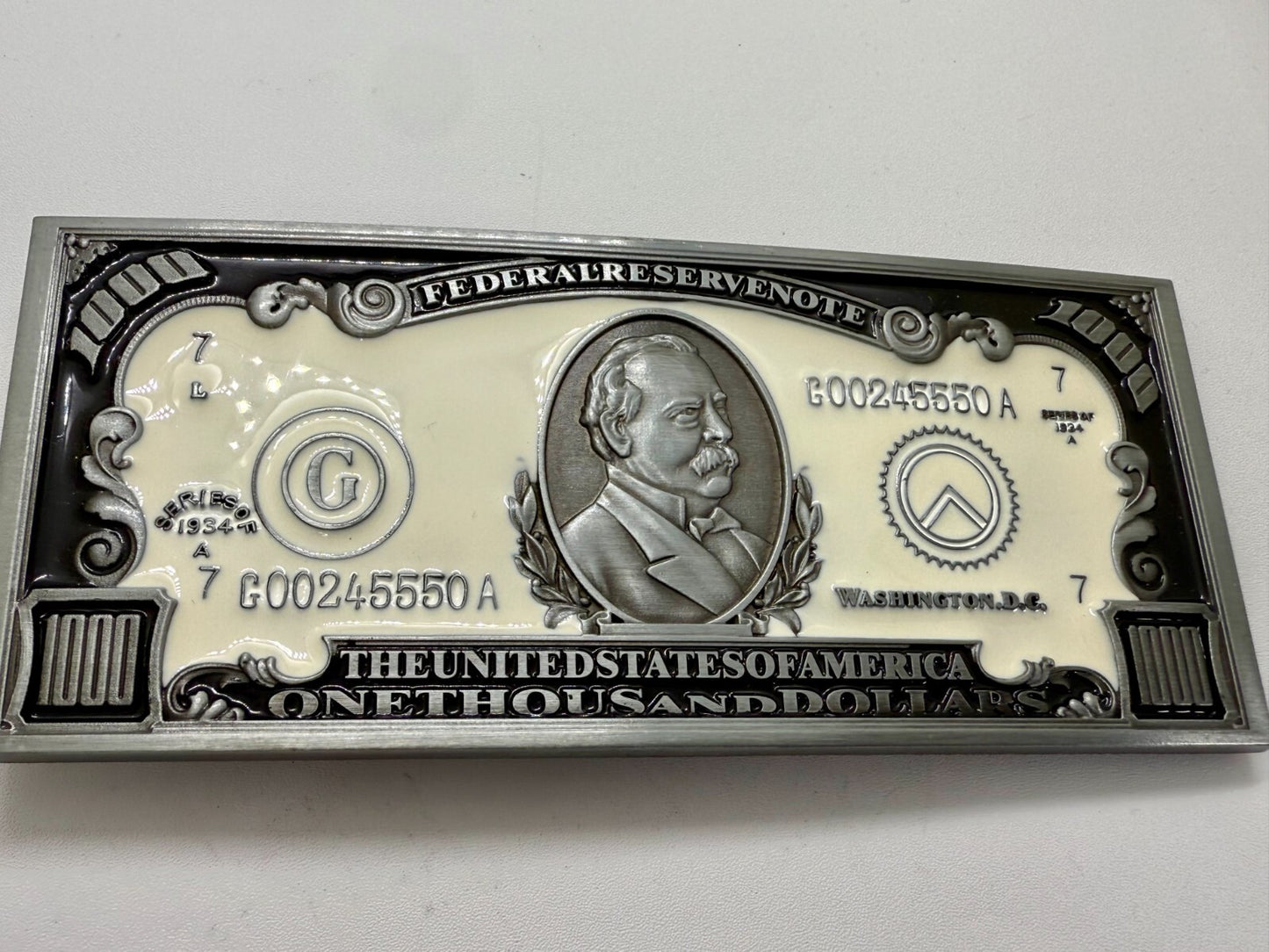 Thousand Dollar Bill New LARGE Novelty Belt Buckle