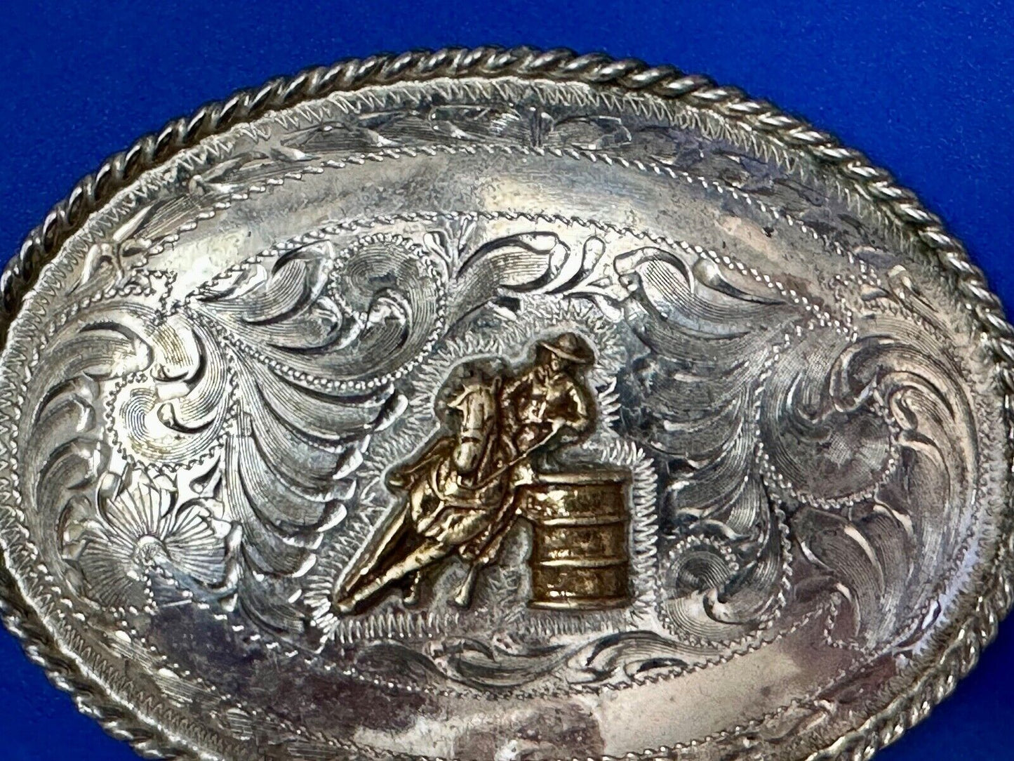 BARREL RACING TROPHY Blank Award Scrolls to engrave Vintage TEX TAN Belt Buckle