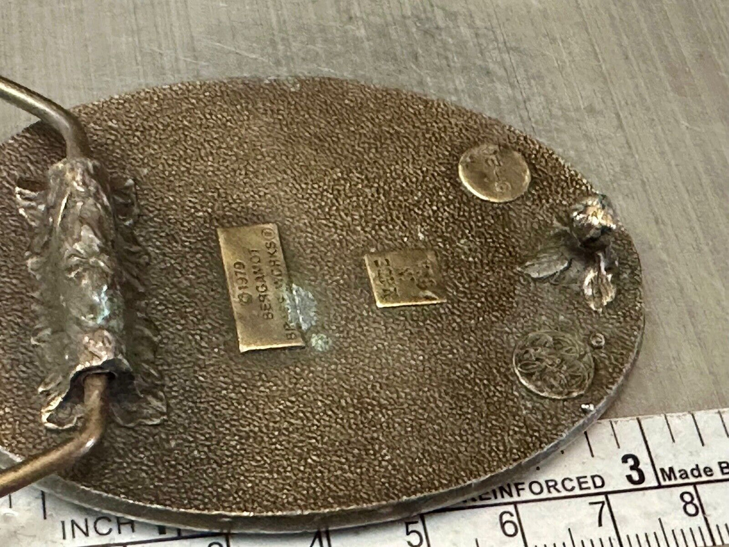 Vintage 1979 Texas Star Retro Style belt buckle by Bergamot Brass Works